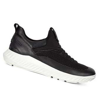 Men's Ecco St.1 Lite Slip-on Sneakers Black | USA 656UZG